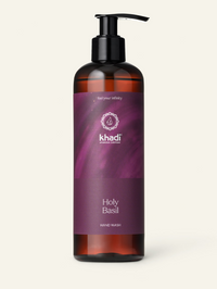 Front view of Khadi Holy Basil Hand Wash – promoting herbal balance