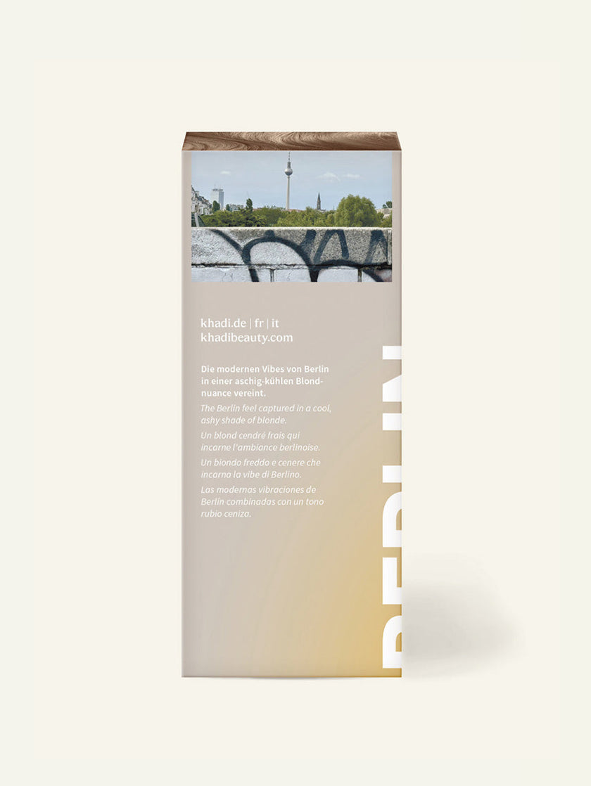 product packaging of khadi berlin blond side view